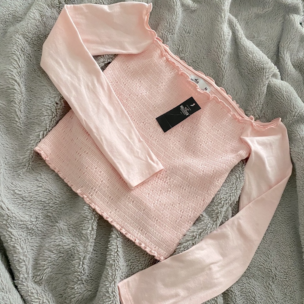 Hollister Pink Off the Shoulder Crop Top